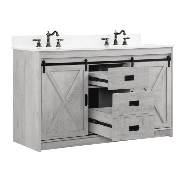 Sand & Stable Jillian 54'' Double Bathroom Vanity with Engineered Stone